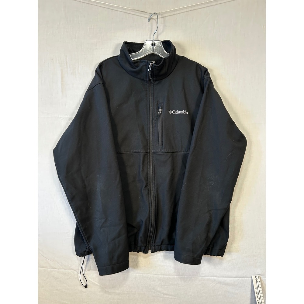 Columbia Mens XL Black Full Zip Softshell Jacket Mock Neck RN69724 CA05367